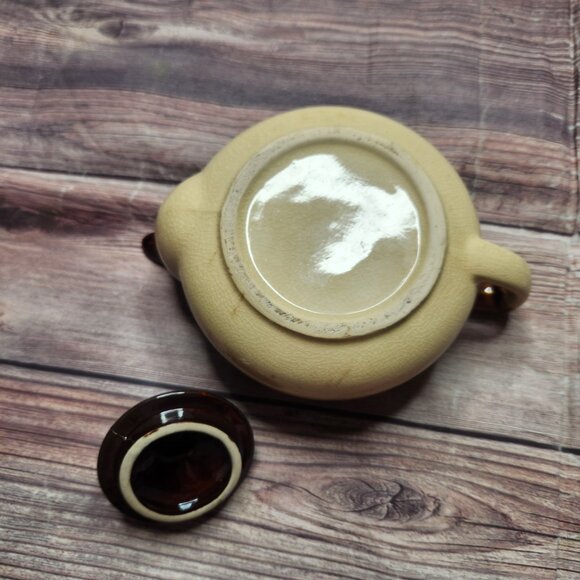 Farrah Vintage Tea for Two Brown Beige Cream Ceramic Teapot - Picture 5 of 10
